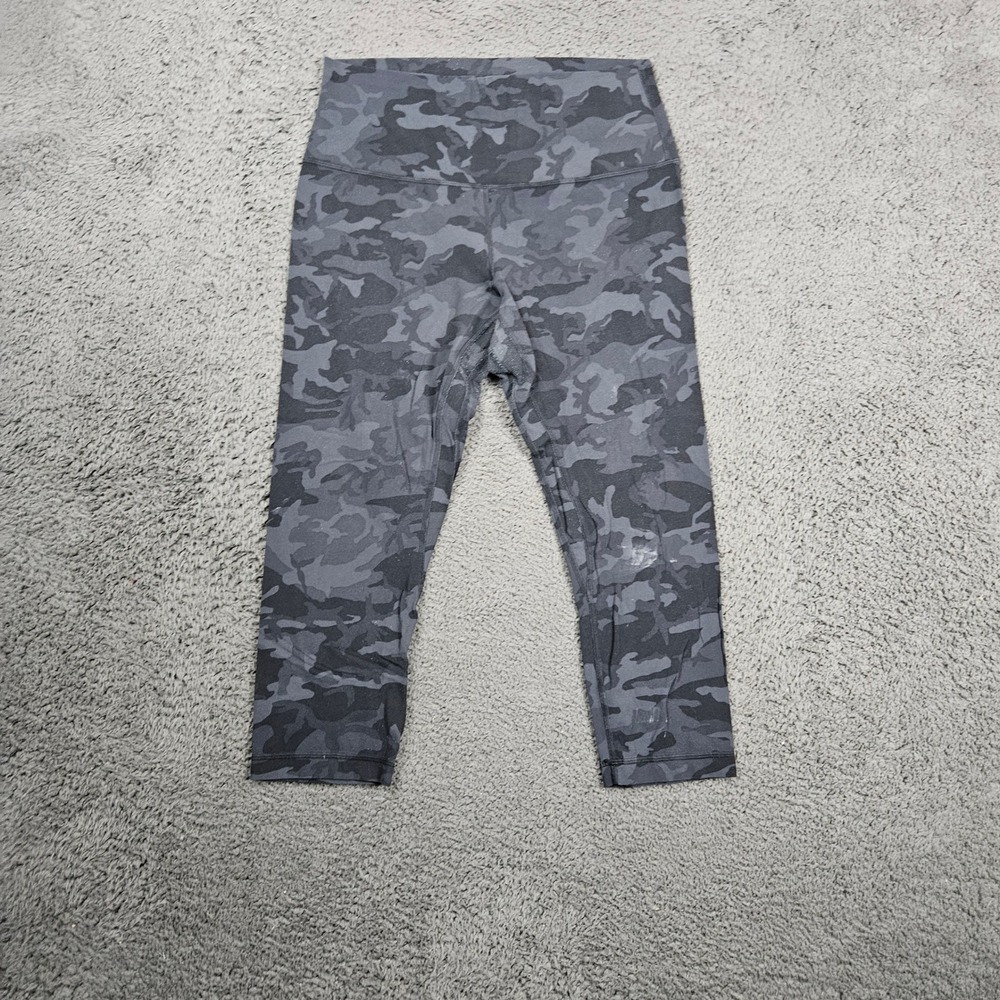 Lululemon Align Camo Crop Leggings Womens Size 10 Grey Black Athleisure